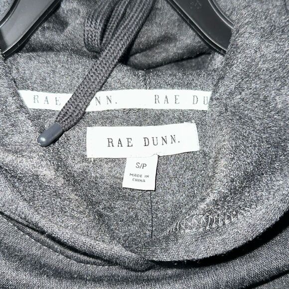 Rae Dunn. XS-S Charcoal Gray 2pc Hoodie Pullover Jogger Lounge Sweat COFFEE Set - Picture 10 of 13